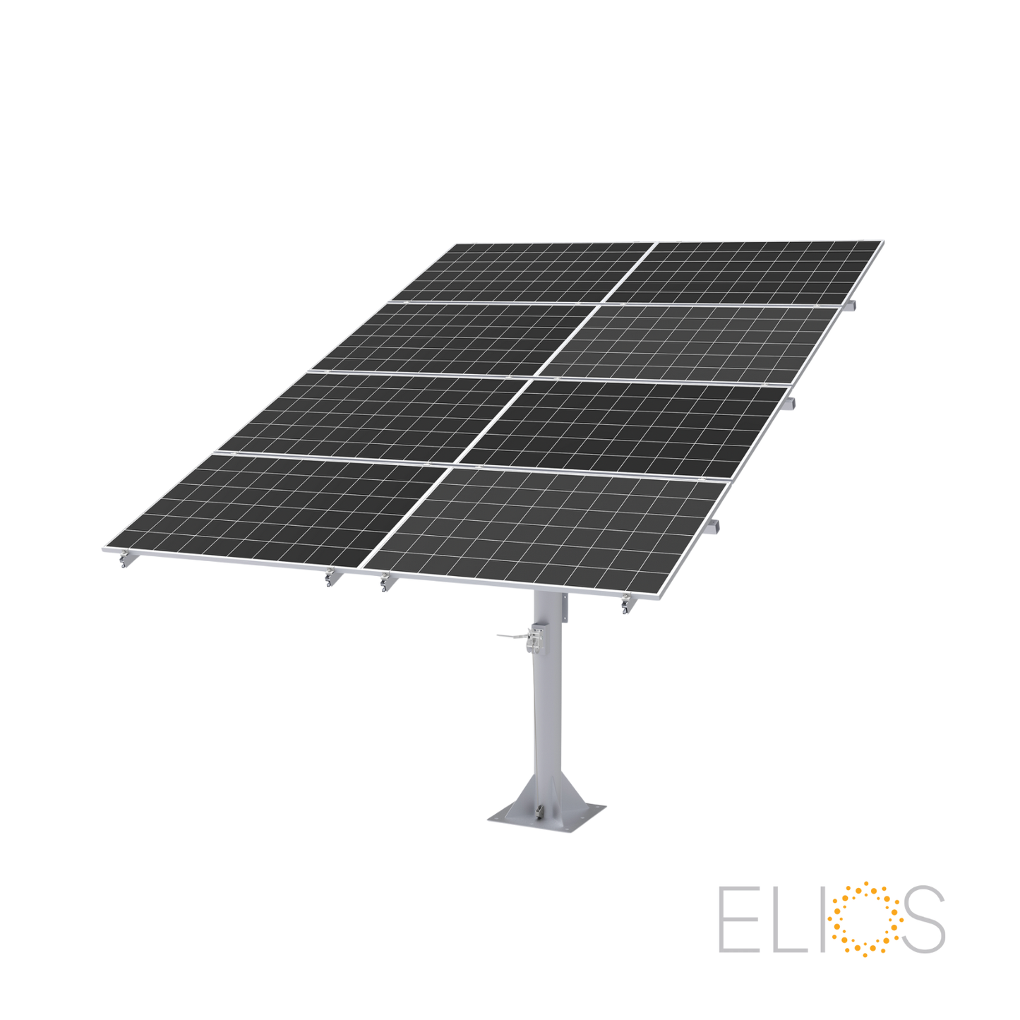 Elios Arbora P8 – Système de montage sur poteau pour 8 panneaux (acier galvanisé, rails aluminium, garantie 5 ans)