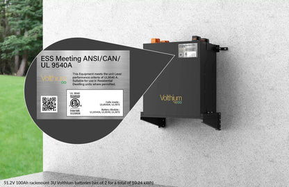 Batterie lithium Volthium UL9540 10 kWh – 51.2 V Rackmount | Québec & Canada